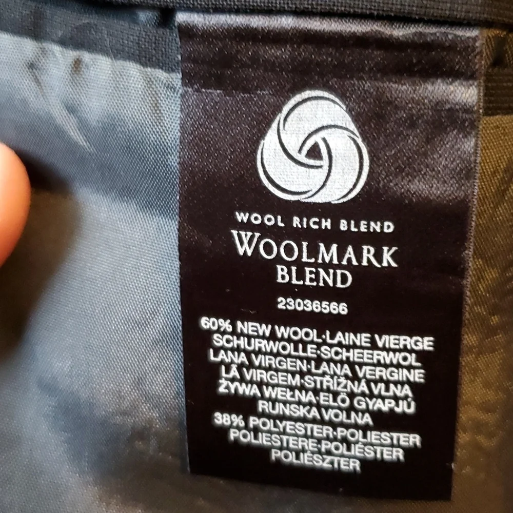 Men's Sports Coat blazer wool blend XL Black